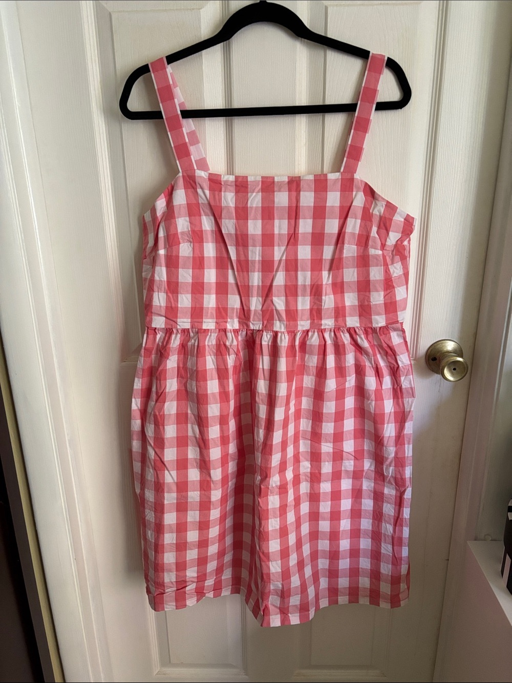 J. Crew Factory Pink and White Gingham Sundress